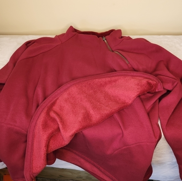 Athleta Cozy Karma Asym Pullover 2X Decadent Red - Picture 9 of 12